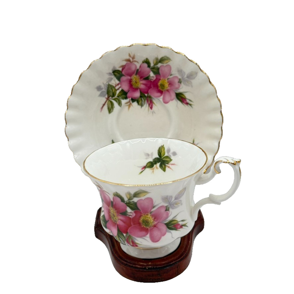VTG Royal Albert Fine Bone China Cup & Saucer PRAIRIE ROSE England